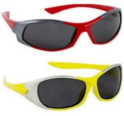 Zeydan Sports Sunglasses(For Boys & Girls, Brown, Yellow)