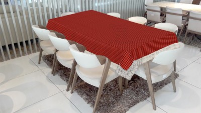 E-Retailer Checkered 8 Seater Table Cover(Red, Black, PVC)
