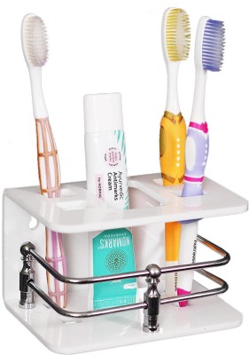 Sarvatr Acrylic Tooth Brush Holder |Toothbrush Holders for Bathroom Stand Wall Mounted Acrylic Toothbrush Holder(White, Wall Mount)