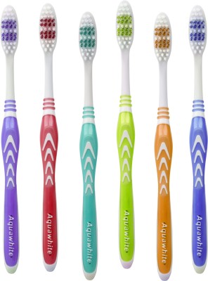 aquawhite Popular Flexi Bristles. Health & Personal Care Medium Toothbrush(Pack of 6)
