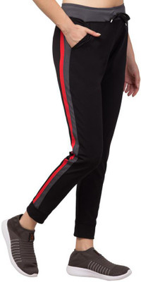 Bluecon Striped Women Black Track Pants