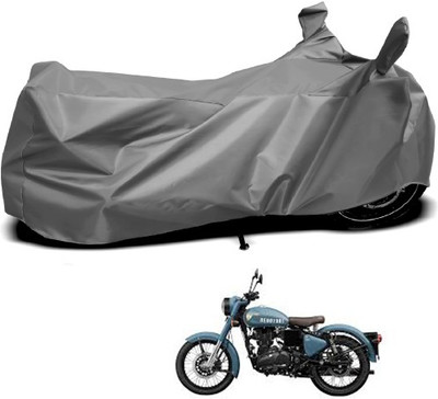 Gavya Waterproof Two Wheeler Cover for Royal Enfield(Bullet 500, Grey)