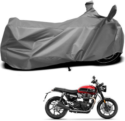 APNEK Waterproof Two Wheeler Cover for Triumph(Twin, Grey)