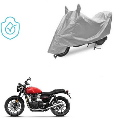 saanvi Two Wheeler Cover for Triumph(Twin spark, Silver)