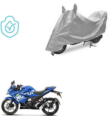 saanvi Two Wheeler Cover for Suzuki(Gixxer SF, Silver)