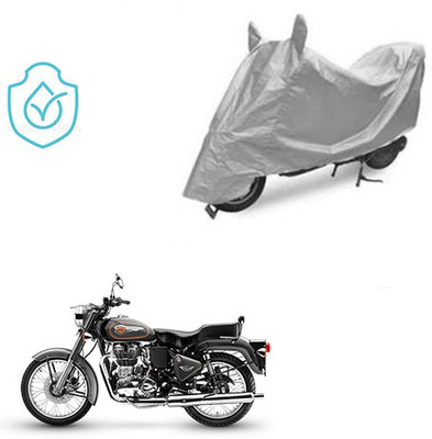 saanvi Two Wheeler Cover for Royal Enfield(Bullet 500, Silver)