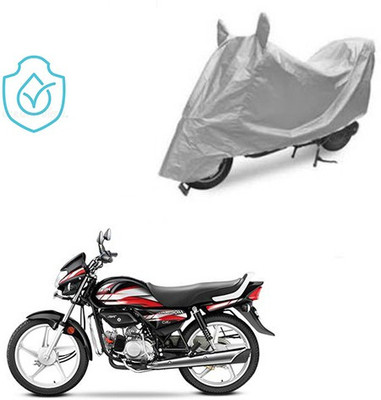 saanvi Two Wheeler Cover for Hero(CD deluxe, Silver)