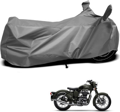 Gavya Waterproof Two Wheeler Cover for Royal Enfield(Battle, Grey)