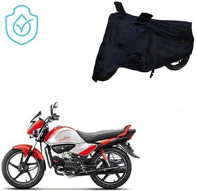 saanvi Two Wheeler Cover for Hero(Splendor I Smart, Black)
