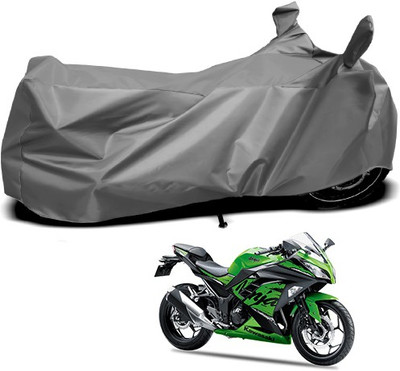 MMSSTAR Waterproof Two Wheeler Cover for Kawasaki(Ninja 300, Grey)