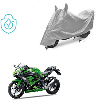 saanvi Two Wheeler Cover for Kawasaki(Ninja 300, Silver)