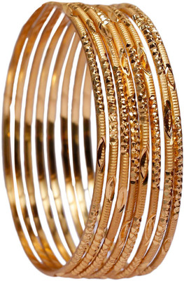 SonChiraiya Alloy Gold-plated Bangle Set(Pack of 8)