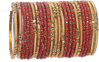Shubhlaxmi Glass Zircon Bangle Set(Pack of 24)