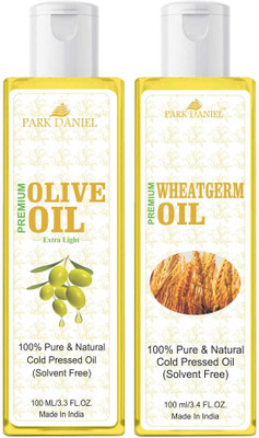 PARK DANIEL Premium Wheatgerm oil and Olive oil combo pack of 2 bottles of 100 ml(200 ml)(200 ml)