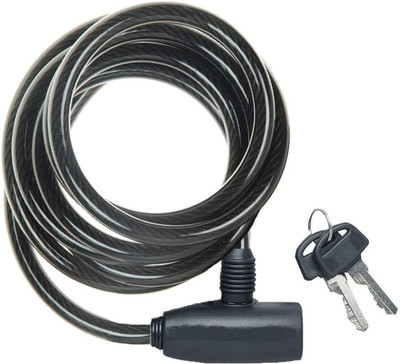 THE MORNING PLAY TMP BIKE LOCK BLACK UNIVERSAL BIKE LOCK (8 MM TWISTED STEEL) WITH 2 KEYS & 1METER LENGTH FOR BICYCLE BY AVS RETAIL Cable Lock(Black)