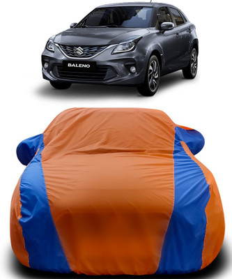 MoTRoX Car Cover For Maruti Suzuki Baleno (With Mirror Pockets)(Orange, Blue)