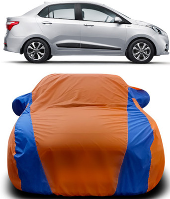 APNEK Car Cover For Hyundai Xcent (With Mirror Pockets)(Orange, Blue)