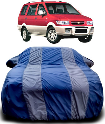APNEK Car Cover For Chevrolet Tavera (With Mirror Pockets)(Blue, Grey)