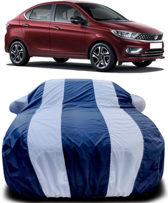 APNEK Car Cover For Tata Tigor (With Mirror Pockets)(Blue, White)