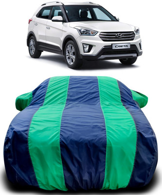 Elegance Car Cover For Hyundai Creta (With Mirror Pockets)(Blue, Green)