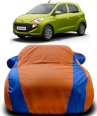APNEK Car Cover For Hyundai Santro Xing (With Mirror Pockets)(Orange, Blue)