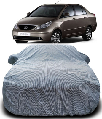 APNEK Car Cover For Tata Indigo CS (With Mirror Pockets)(Black, White)