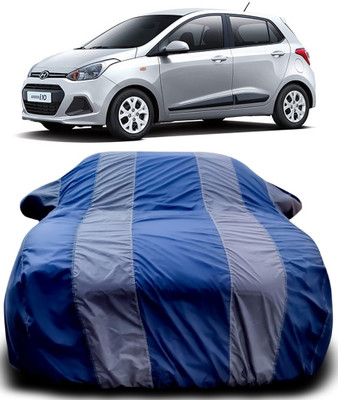 Gavya Car Cover For Hyundai i10 (With Mirror Pockets)(Blue, Grey)