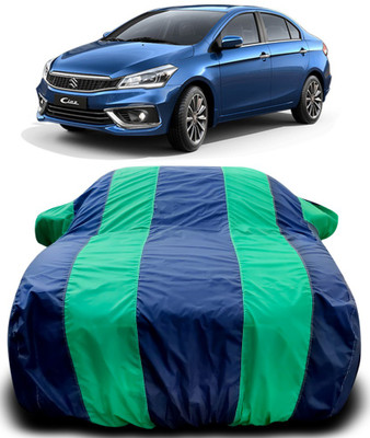 NUMBOR ONE Car Cover For Maruti Suzuki Ciaz (With Mirror Pockets)(Blue, Green)