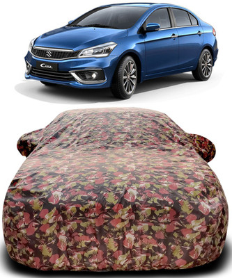 APNEK Car Cover For Maruti Suzuki Ciaz (With Mirror Pockets)(Green, Red)