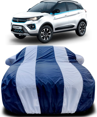 MoTRoX Car Cover For Tata Nexon (With Mirror Pockets)(Blue, White)