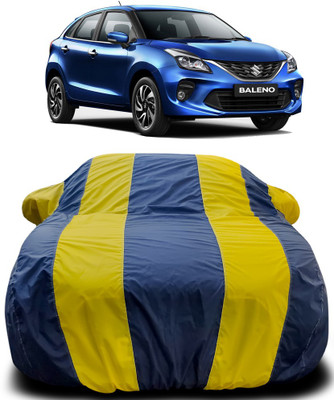 SUNONA Car Cover For Maruti Suzuki Baleno (With Mirror Pockets)(Blue, Yellow)