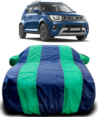 MoTRoX Car Cover For Maruti Suzuki Ignis (With Mirror Pockets)(Blue, Green)