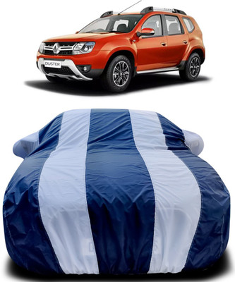 APNEK Car Cover For Renault Duster (With Mirror Pockets)(Blue, White)