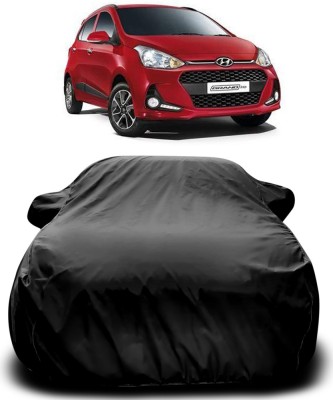 THE REAL ARV Car Cover For Hyundai Grand i10 (With Mirror Pockets)(Black)