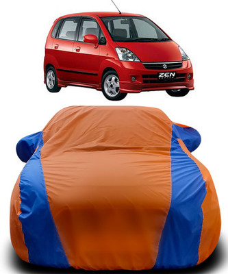 MoTRoX Car Cover For Maruti Suzuki Zen (With Mirror Pockets)(Orange, Blue)