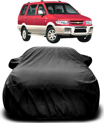 MoTRoX Car Cover For Chevrolet Tavera (With Mirror Pockets)(Black)