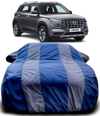MoTRoX Car Cover For Hyundai Venue (With Mirror Pockets)(Blue, Grey)