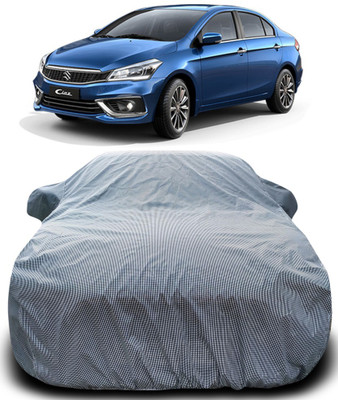 NUMBOR ONE Car Cover For Maruti Suzuki Ciaz (With Mirror Pockets)(Black, White)