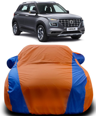 MoTRoX Car Cover For Hyundai Venue (With Mirror Pockets)(Orange, Blue)