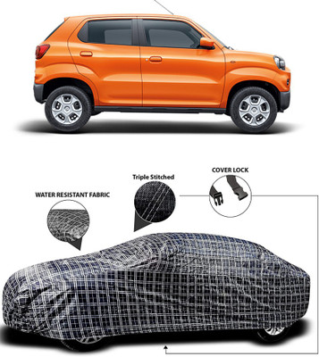 NUMBOR ONE Car Cover For Maruti Suzuki S-Presso (With Mirror Pockets)(White, Black)