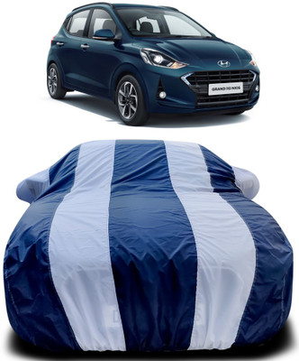 MoTRoX Car Cover For Hyundai Grand i10 Nios (With Mirror Pockets)(Blue, White)