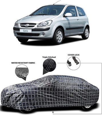 Gavya Car Cover For Hyundai Getz (With Mirror Pockets)(White, Black)