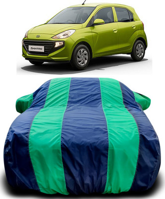 MoTRoX Car Cover For Hyundai Santro (With Mirror Pockets)(Blue, Green)