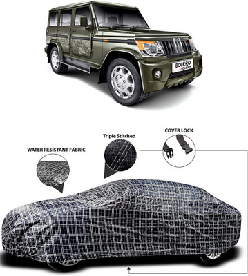 Gavya Car Cover For Mahindra Bolero (With Mirror Pockets)(White, Black)