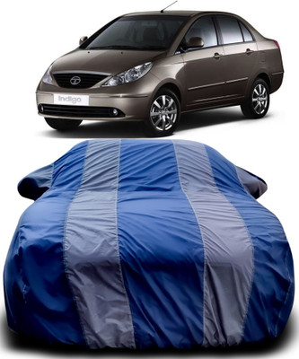 NUMBOR ONE Car Cover For Tata Indigo CS (With Mirror Pockets)(Blue, Grey)