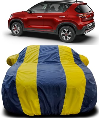 Gavya Car Cover For Kia Sonet (With Mirror Pockets)(Blue, Yellow)