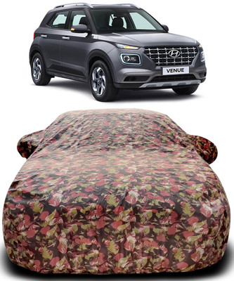 APNEK Car Cover For Hyundai Venue (With Mirror Pockets)(Green, Red)