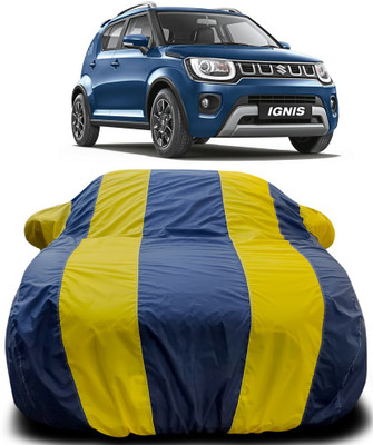MoTRoX Car Cover For Maruti Suzuki Ignis (With Mirror Pockets)(Blue, Yellow)