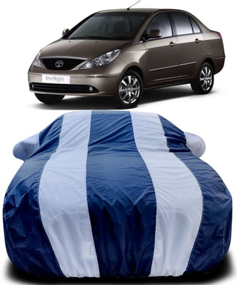 APNEK Car Cover For Tata Indigo CS (With Mirror Pockets)(Blue, White)