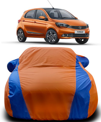 APNEK Car Cover For Tata Tiago (With Mirror Pockets)(Orange, Blue)